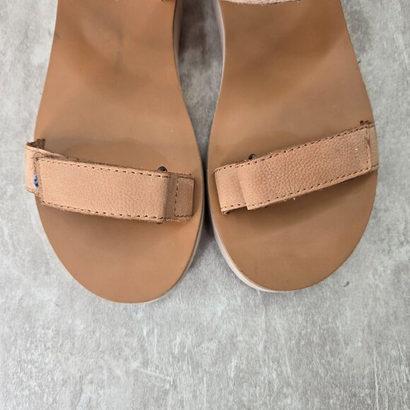 Madewell The Maggie Dad Sandals Size 6.5 Tan Leather Minimalist Casual Open Toe - Picture 10 of 11